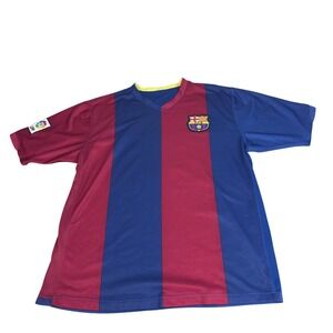 FC Barcelona Jersey Mens Med Maroon Blue La Liga Soccer Number 17 Short Sleeve
